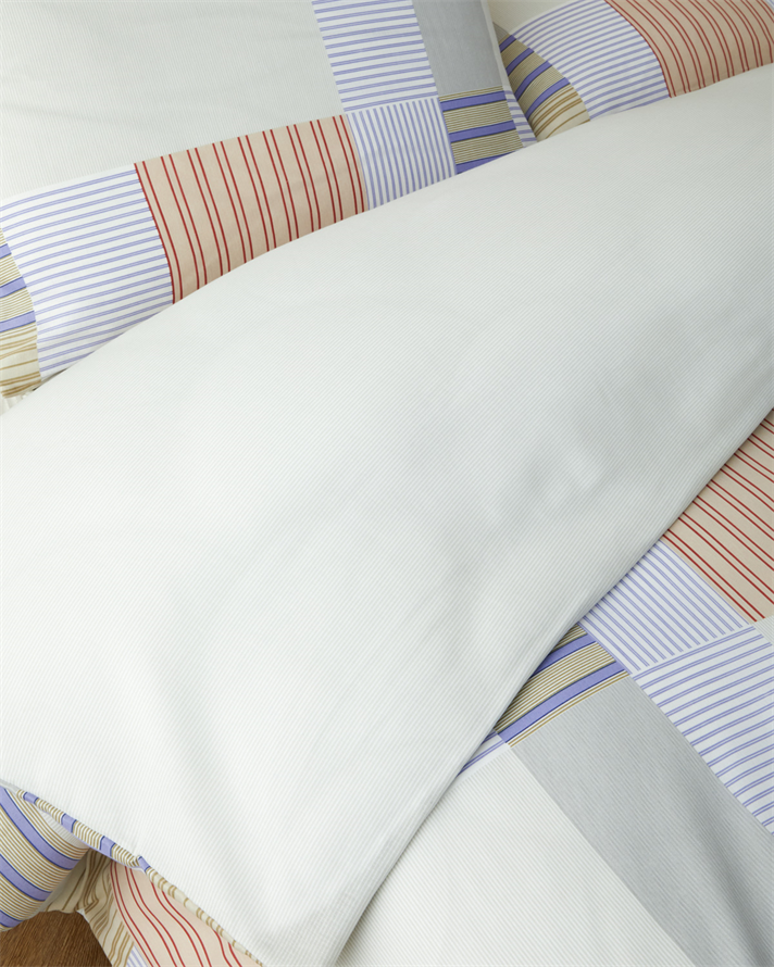 Block Patch Kolay Ütülenir Çift Kişilik Nevresim Seti 200x220 cm Mavi-Kırmızı