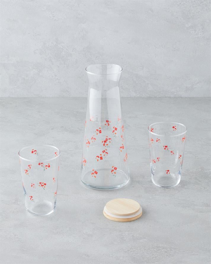 Bloom Cam 3 Parça Su Takımı 1150 Ml + 400 Ml Kırmızı