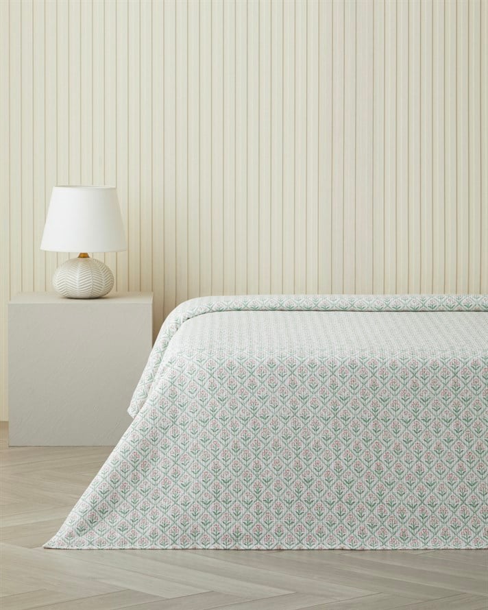 Bloom Crest Çift Kişilik Pike 200x220 cm Yeşil