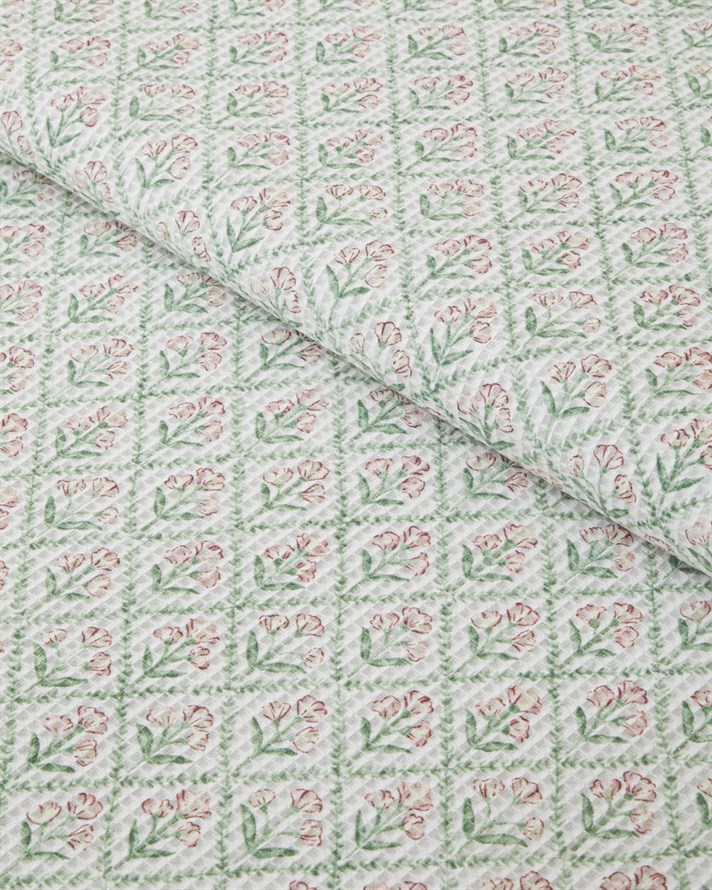 Bloom Crest Çift Kişilik Pike 200x220 cm Yeşil