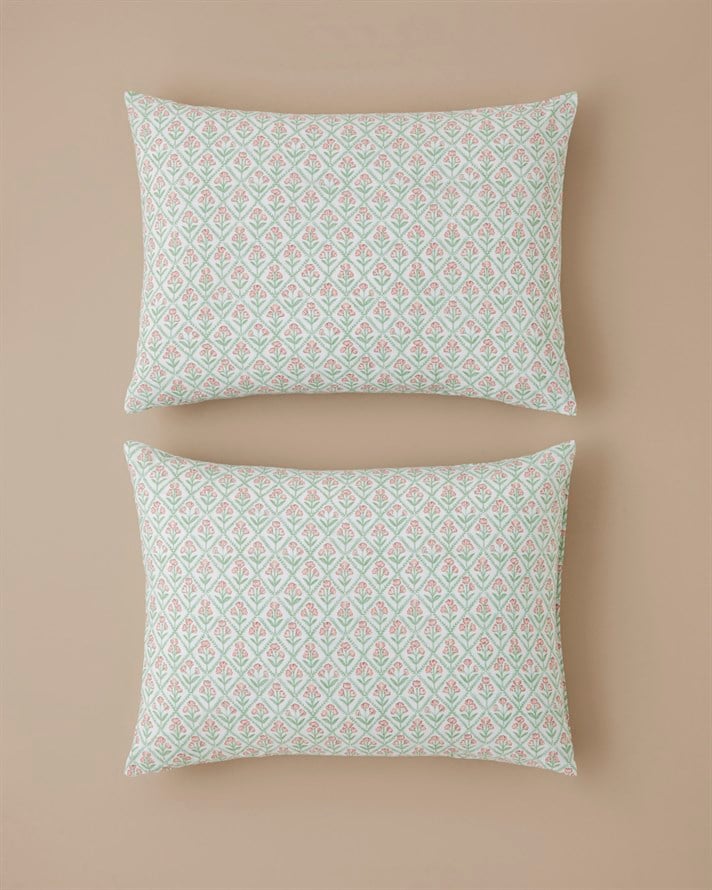 Bloom Crest Kolay Ütülenir 2li Yastık Kılıfı 50x70 cm Yeşil