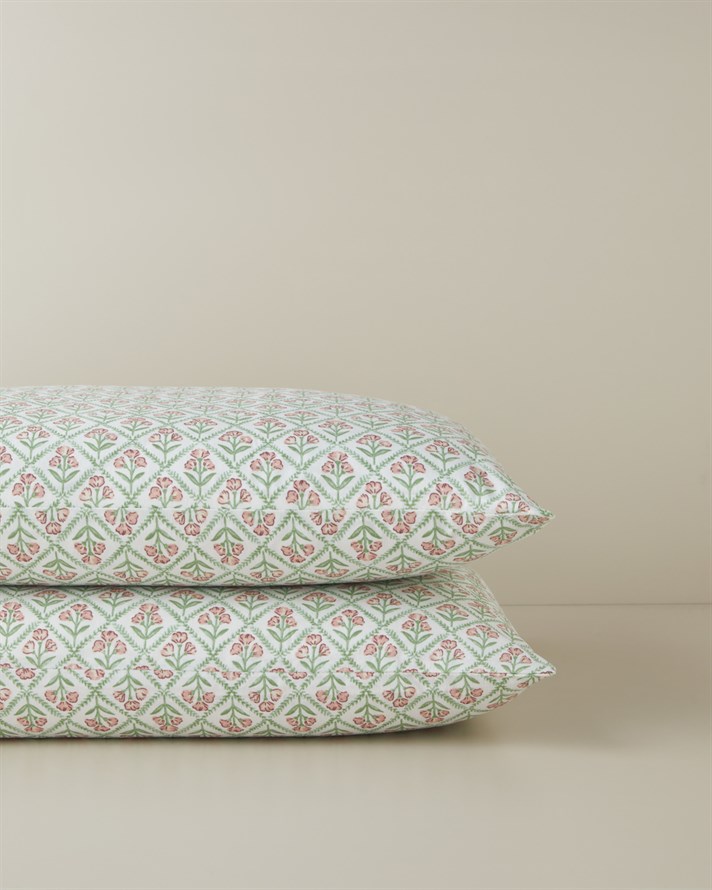 Bloom Crest Kolay Ütülenir 2li Yastık Kılıfı 50x70 cm Yeşil