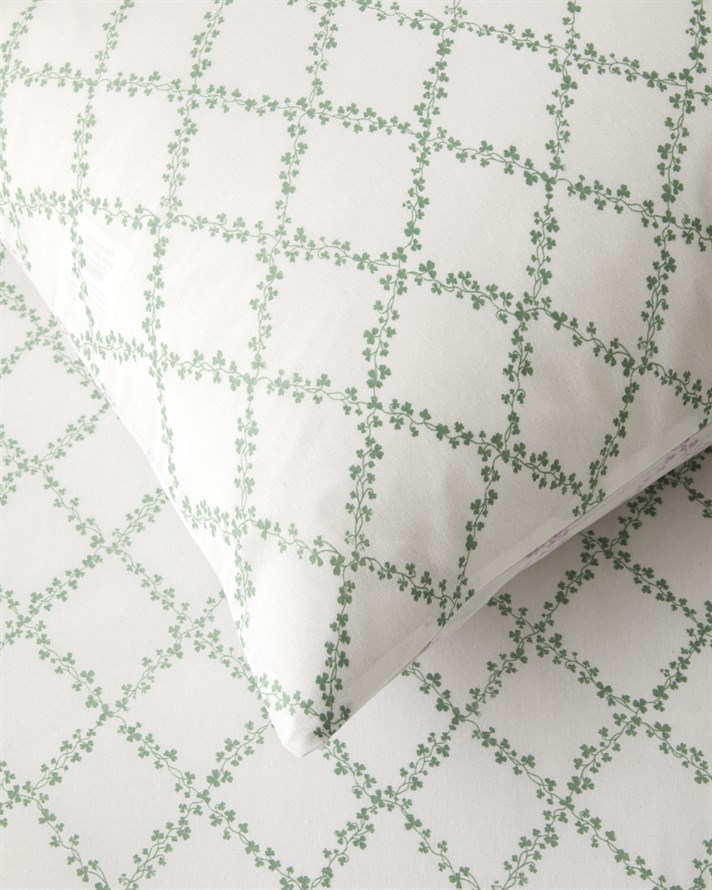 Bloom Grid Kolay Ütülenir Çift Kişilik Nevresim Takımı 200x220 cm Yeşil