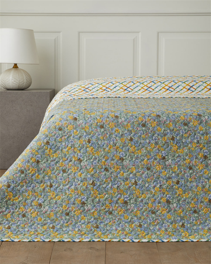 Bloom Rhombus  Çift Kişilik Çok Amaçlı Örtü 200x220 cm Yeşil