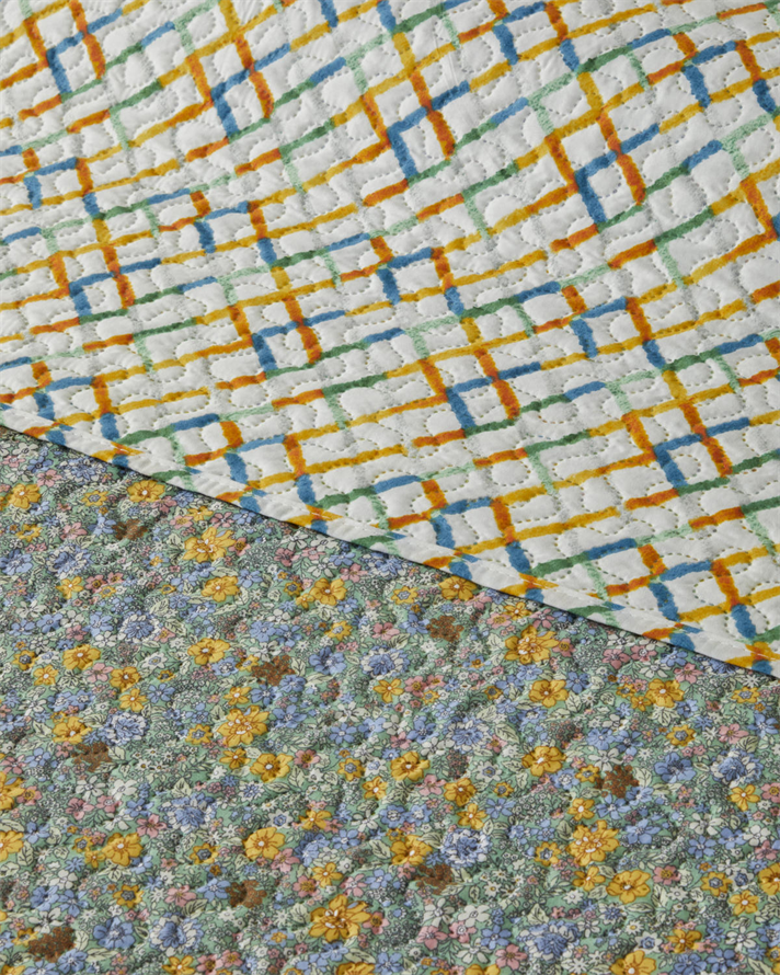 Bloom Rhombus  Çift Kişilik Çok Amaçlı Örtü 200x220 cm Yeşil