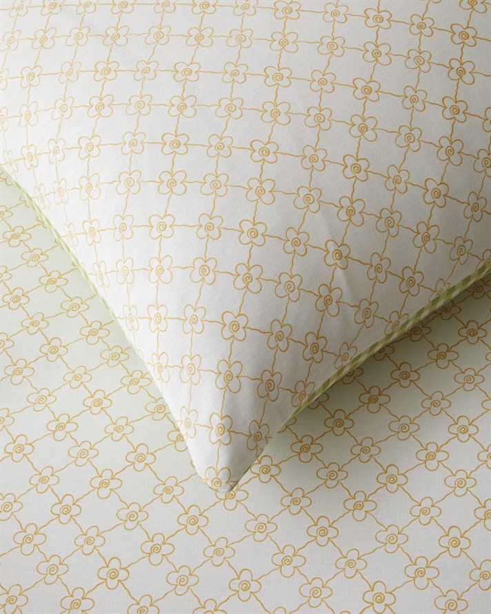 Bloomelle Pamuklu Tek Kişilik Nevresim Seti 160x220 cm Sarı-Yeşil