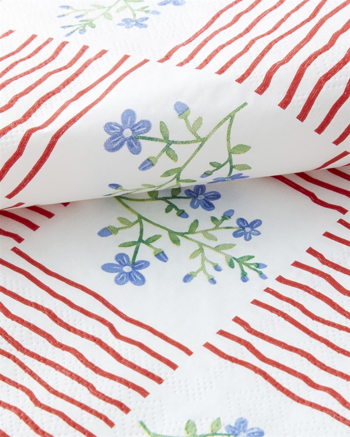 Bloomlet Kağıt 20li Kağıt Peçete 33x33 cm Kırmızı - Mavi