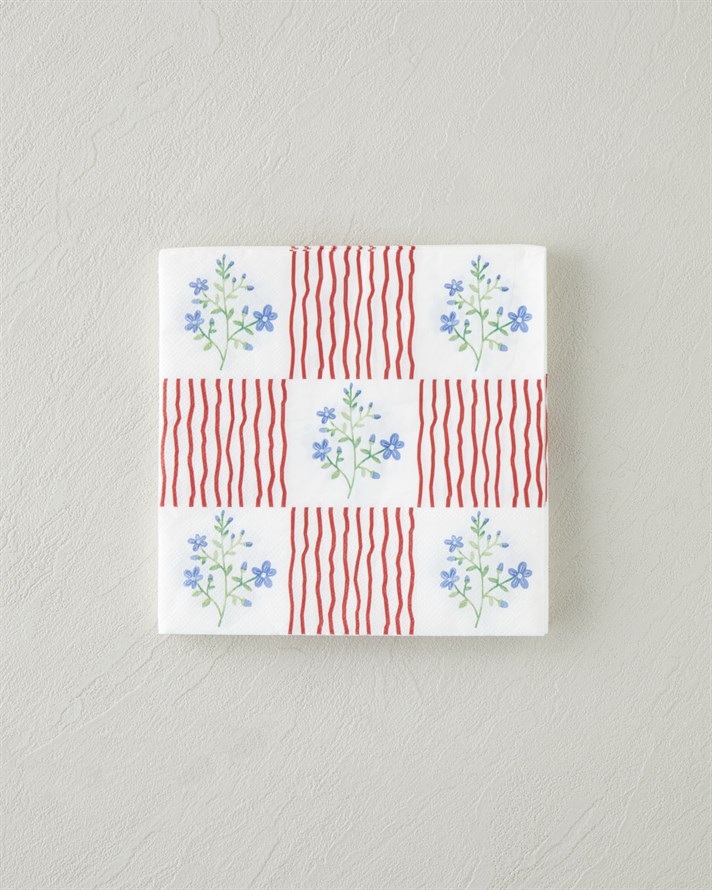 Bloomlet Kağıt 20li Kağıt Peçete 33x33 cm Kırmızı - Mavi