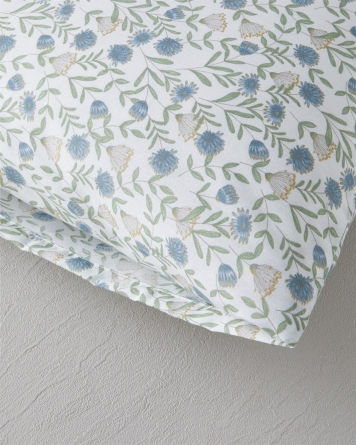 Bloomlet Kolay Ütülenir 2li Yastık Kılıfı 50x70 cm Mavi