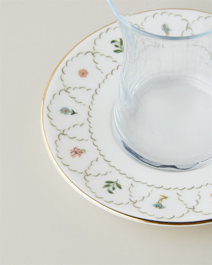Bloomline Bone Porselen 12 Parça 6 Kişilik Çay Seti 170 ml Beyaz