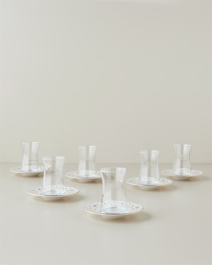 Bloomline Bone Porselen 12 Parça 6 Kişilik Çay Seti 170 ml Beyaz