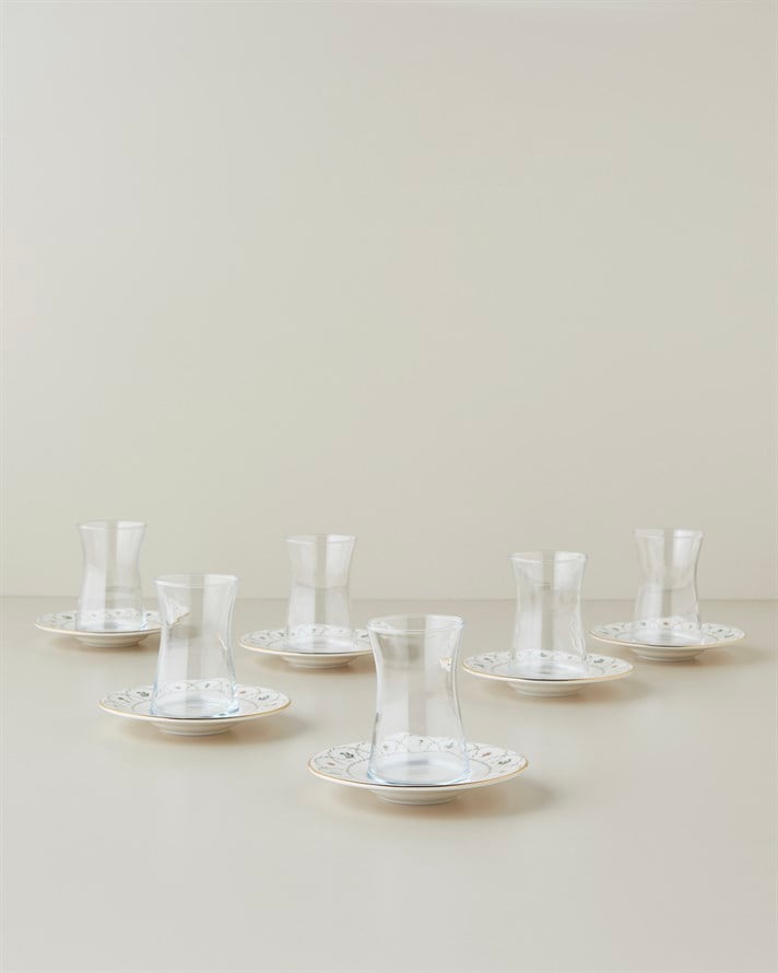 Bloomline Bone Porselen 12 Parça 6 Kişilik Çay Seti 170 ml Beyaz