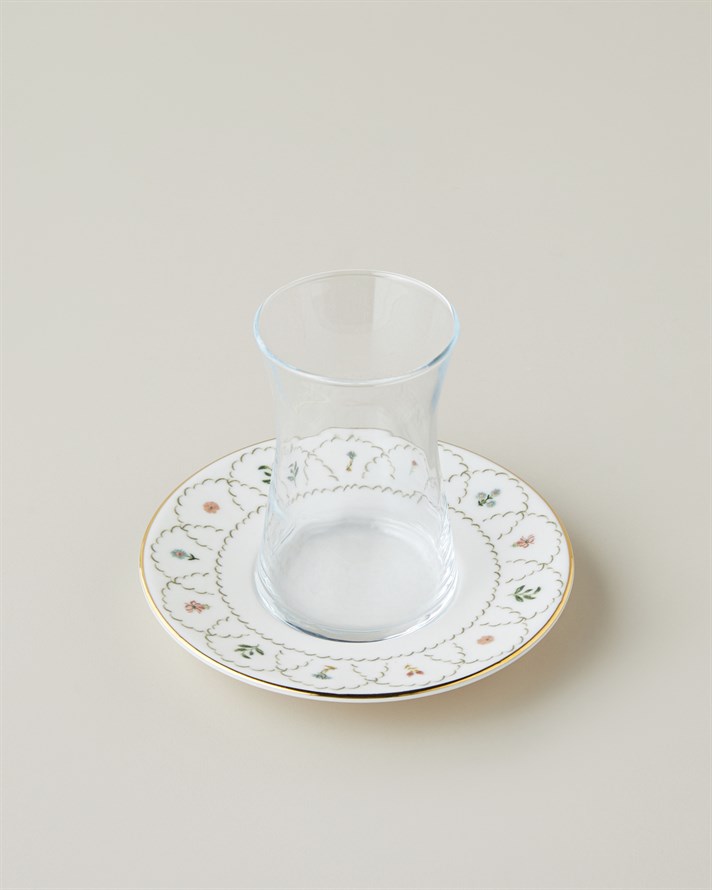 Bloomline Bone Porselen 12 Parça 6 Kişilik Çay Seti 170 ml Beyaz