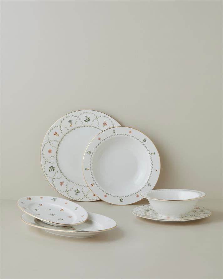 Bloomline Porselen Yemek Takımı 27 Parça 6 Kişilik Gold