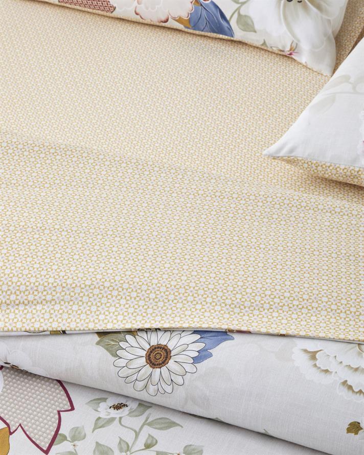 Bloomora Dijital Baskılı Kolay Ütülenir Tek Kişilik Çarşaflı Nevresim Takımı 160x220 cm Bej-Sarı