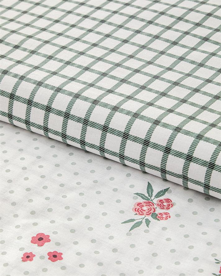 Bloomy Dots Pamuklu Çift Kişilik Nevresim Seti Pembe