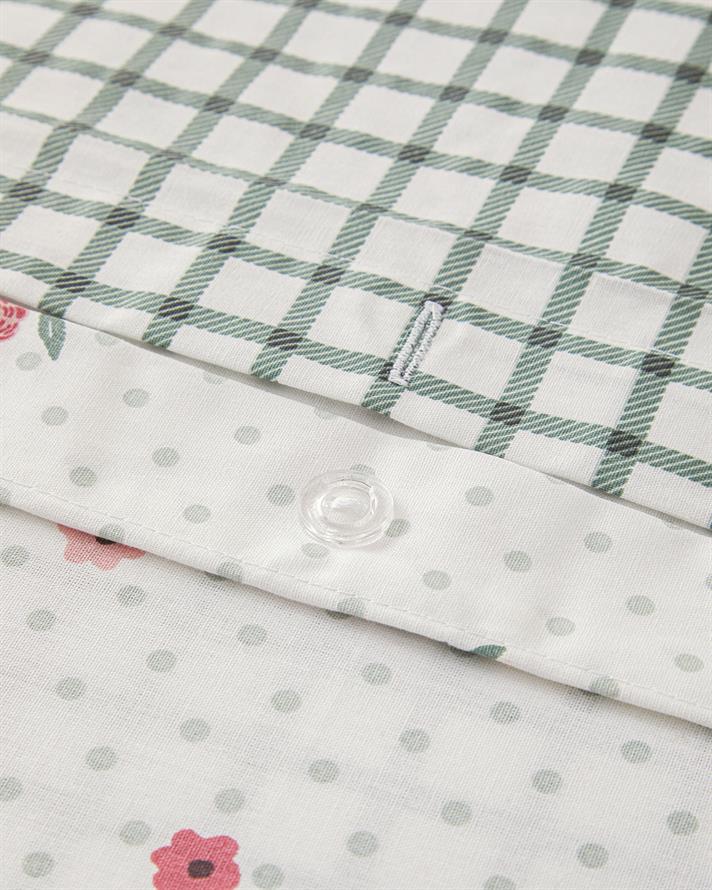 Bloomy Dots Pamuklu Çift Kişilik Nevresim Seti Pembe