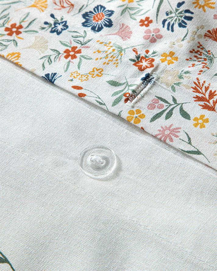 Bloomy Lines Pamuklu Ranforce Çift Kişilik Nevresim Seti 200x220 cm Sarı