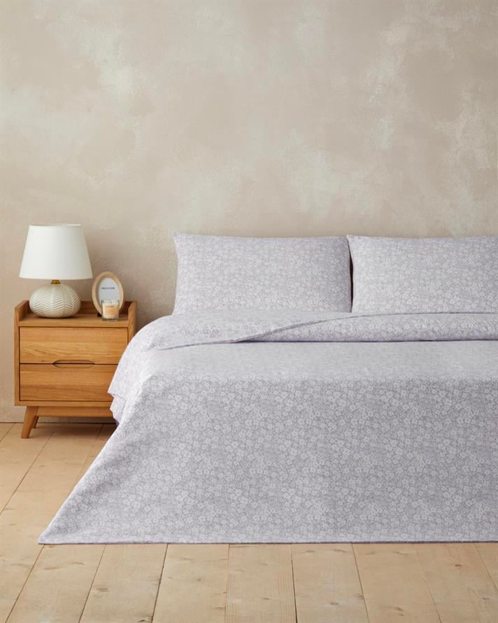 Blossira Kolay Ütülenir Çift Kişilik Nevresim Takımı 200x220 cm Lila