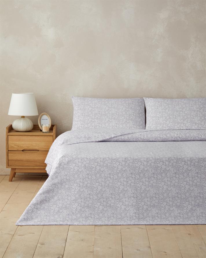 Blossira Kolay Ütülenir Çift Kişilik Nevresim Takımı 200x220 cm Lila