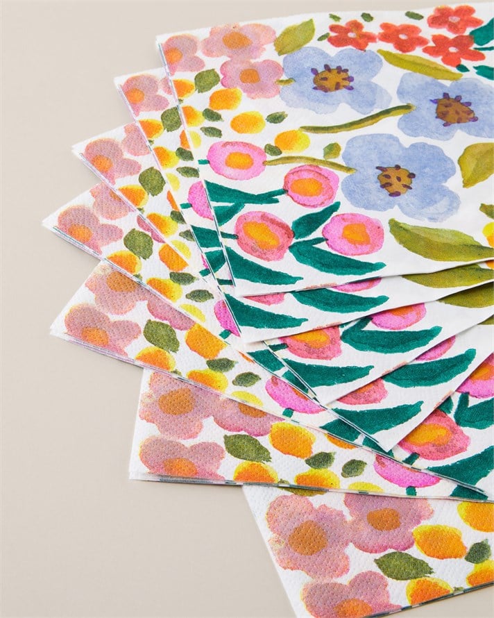 Blossom Bloom Kağıt 20li Kağıt Peçete 33x33 cm Mavi - Pembe