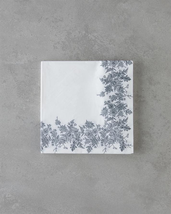 Blossy 20li Kağıt Peçete 33x33 cm Beyaz - Yeşil