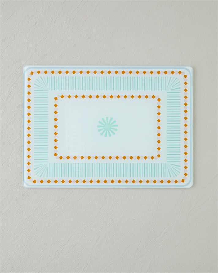 Blue Day Cam Kesme Tahtası 25x35 cm Mavi-Turuncu