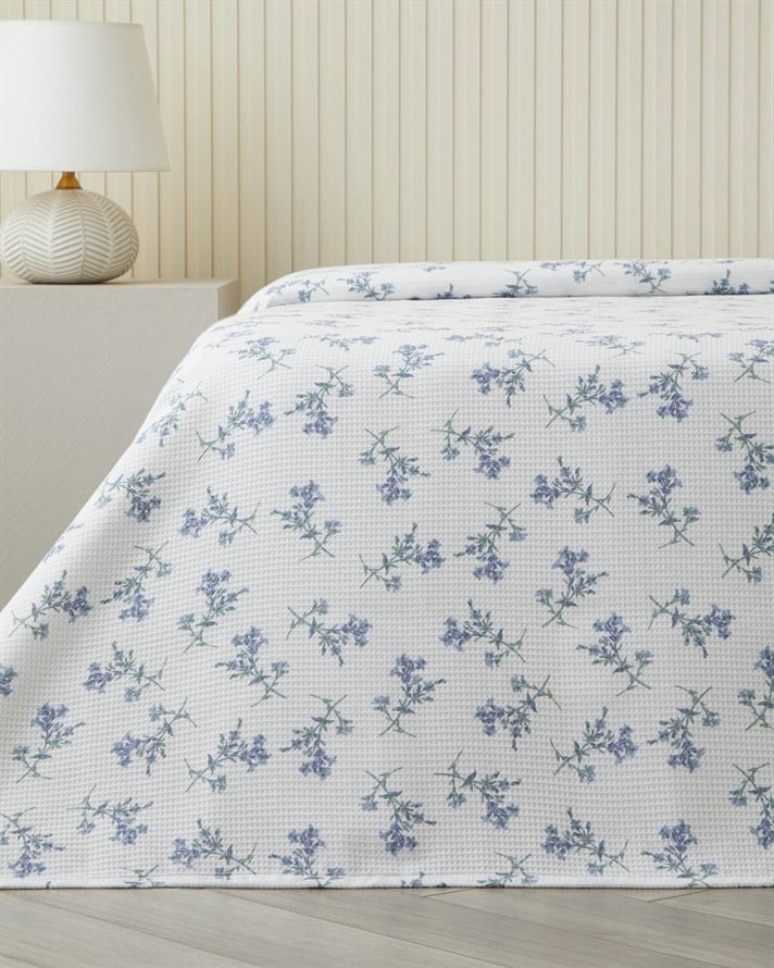 Blue Spring Çift Kişilik Pike 200x220 cm Mavi