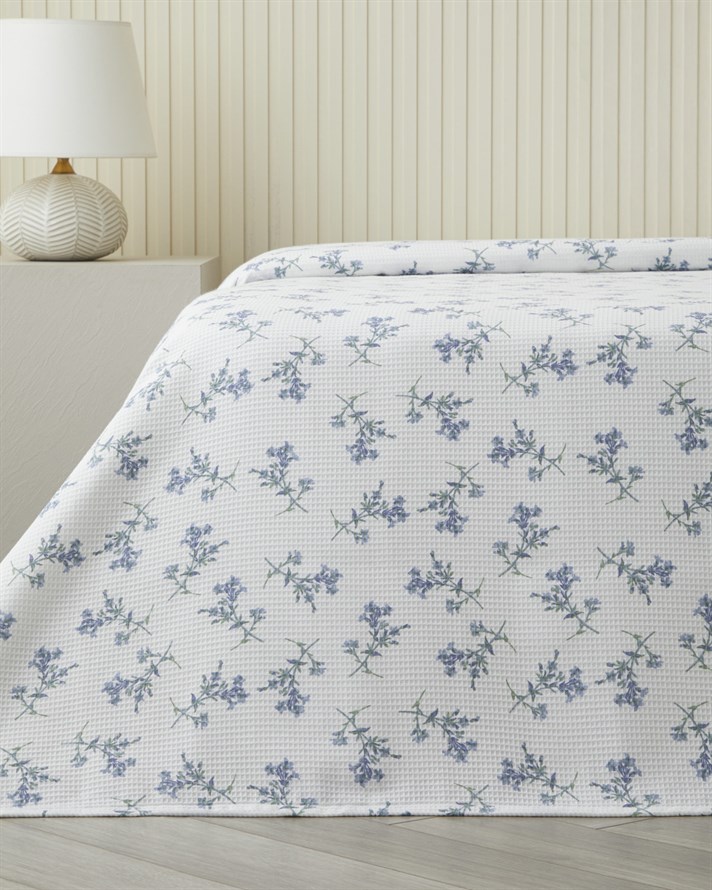 Blue Spring Çift Kişilik Pike 200x220 cm Mavi