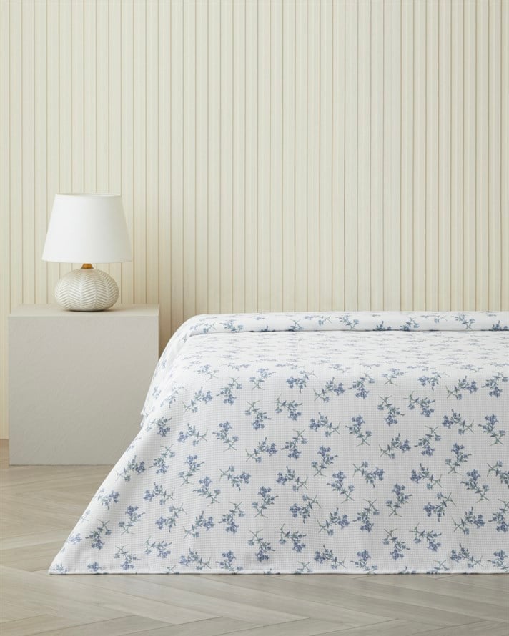Blue Spring Çift Kişilik Pike 200x220 cm Mavi