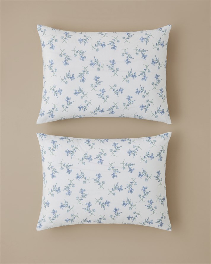 Blue Spring Kolay Ütülenir 2li Yastık Kılıfı 50x70 cm Mavi
