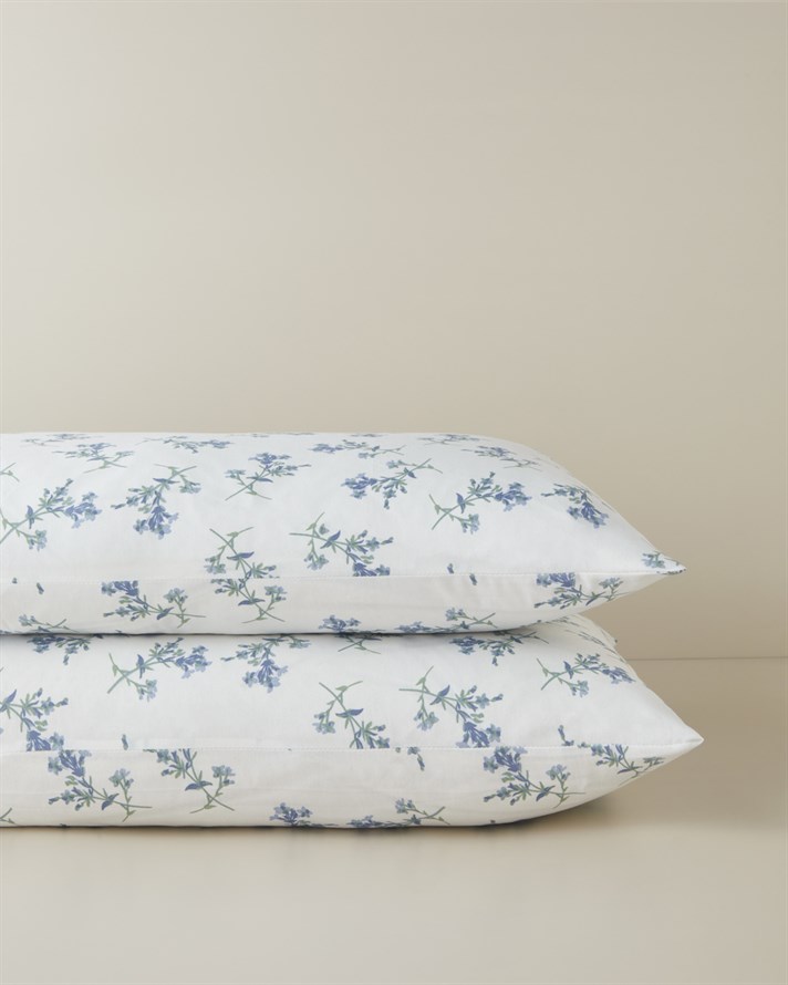 Blue Spring Kolay Ütülenir 2li Yastık Kılıfı 50x70 cm Mavi