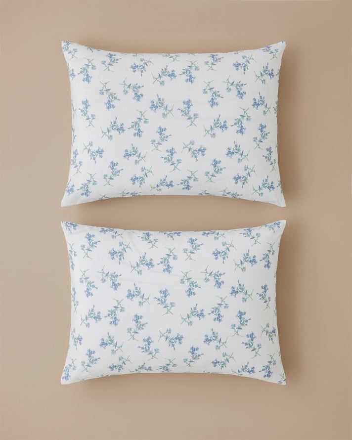 Blue Spring Kolay Ütülenir 2li Yastık Kılıfı 50x70 cm Mavi