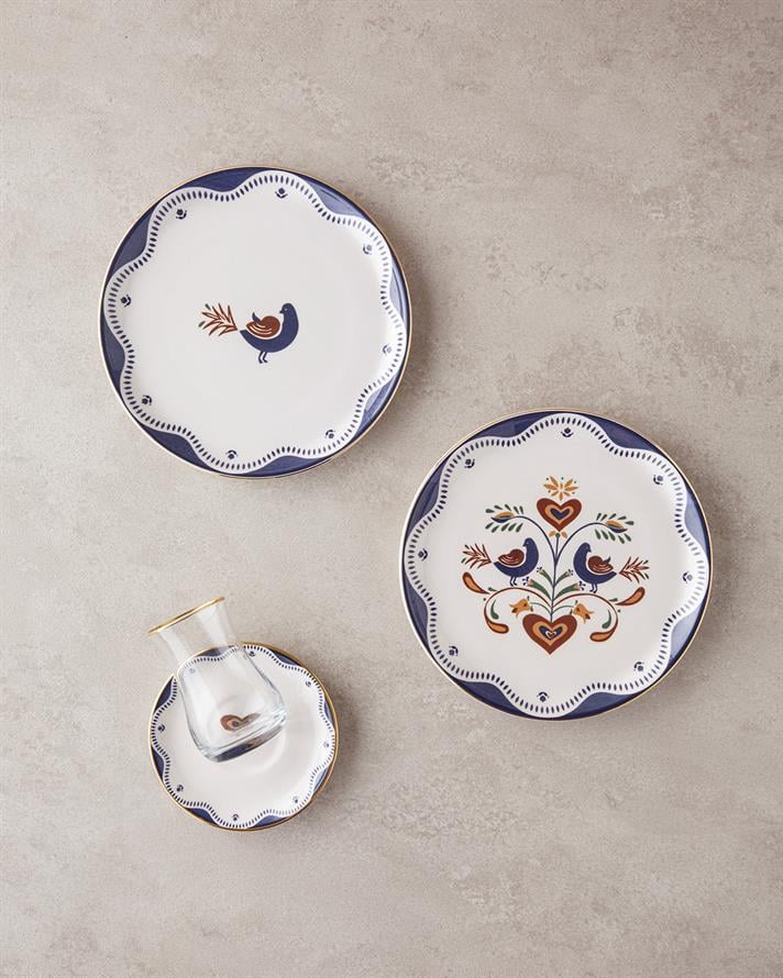 Blue Vista Seramik Pasta Seti 18 Parça 6 Kişilik Lacivert