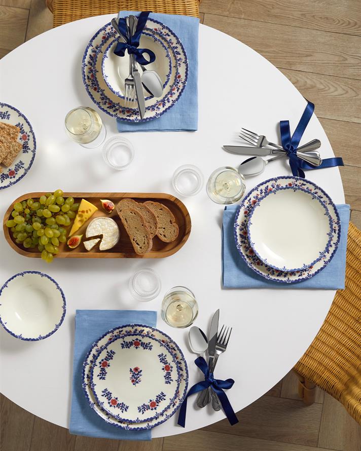 Bluebell Porselen Yemek Takımı 24 Parça 6 Kişilik Mavi