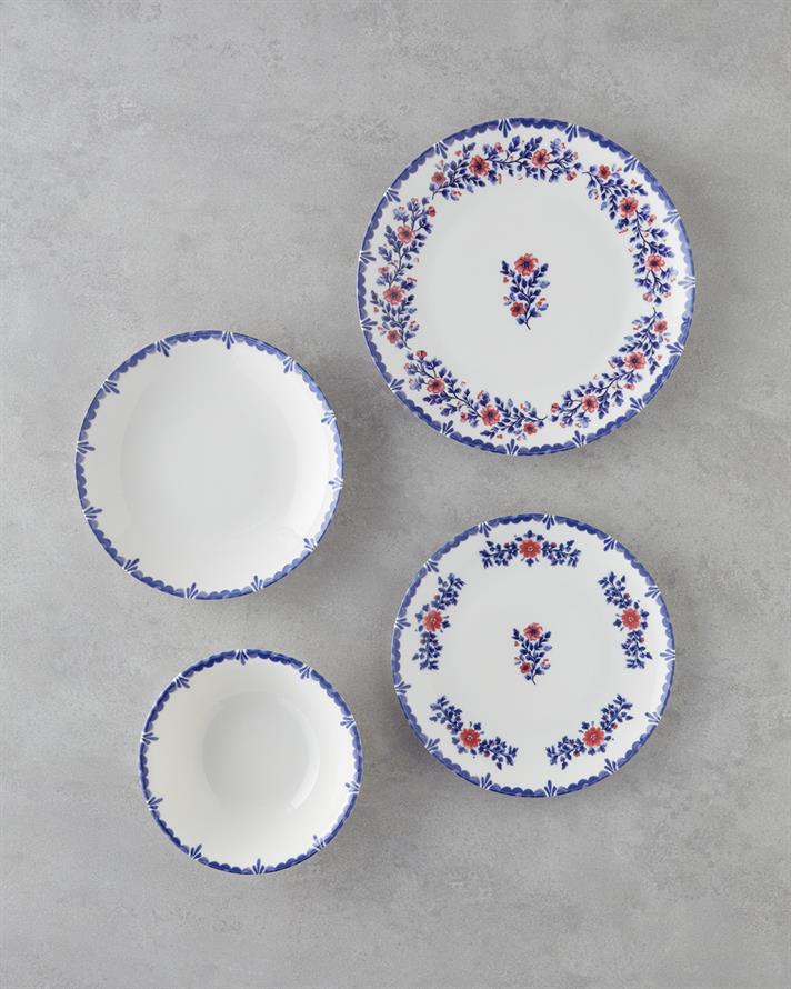 Bluebell Porselen Yemek Takımı 24 Parça 6 Kişilik Mavi