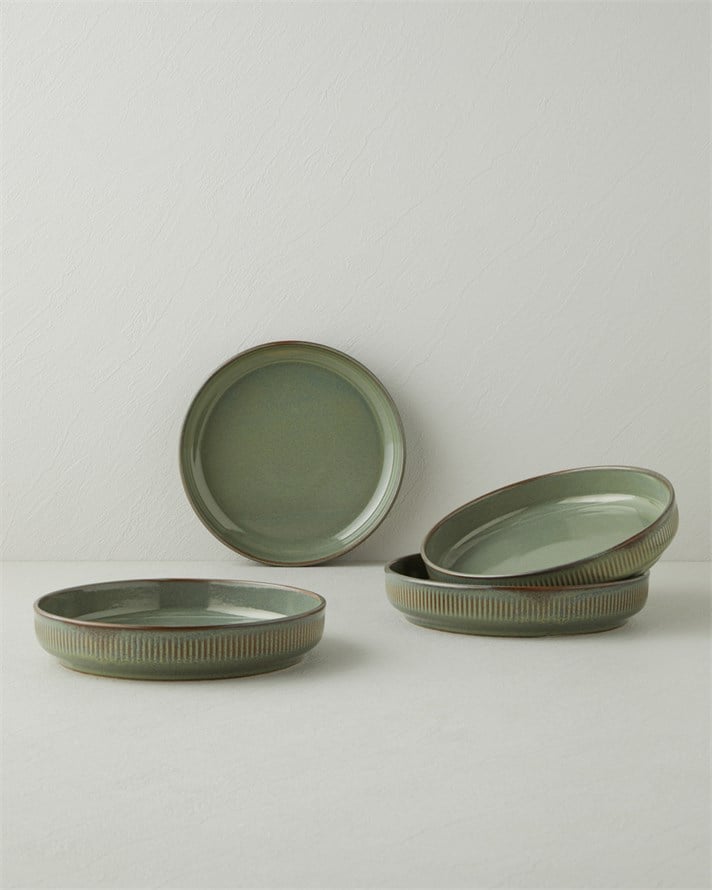 Boheme Stoneware 4lü Bowl Seti 23 cm Yeşil