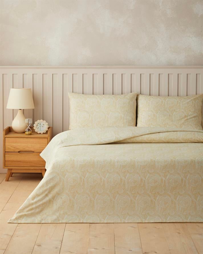 Bohemian Kolay Ütülenir Çift Kişilik Nevresim Takımı 200x220 cm Hardal