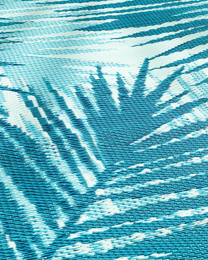 Bohemian Leaf Polipropilen Dış Mekan Kilim 120x180 cm Mavi