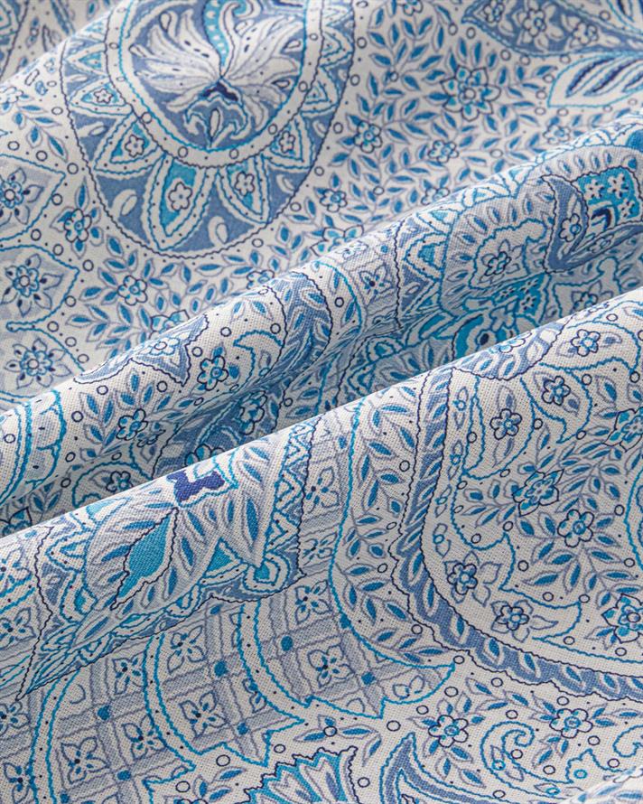 Boho Chic Pamuklu Çift Kişilik Çarşaflı Nevresim Takımı 200x220 cm Mavi