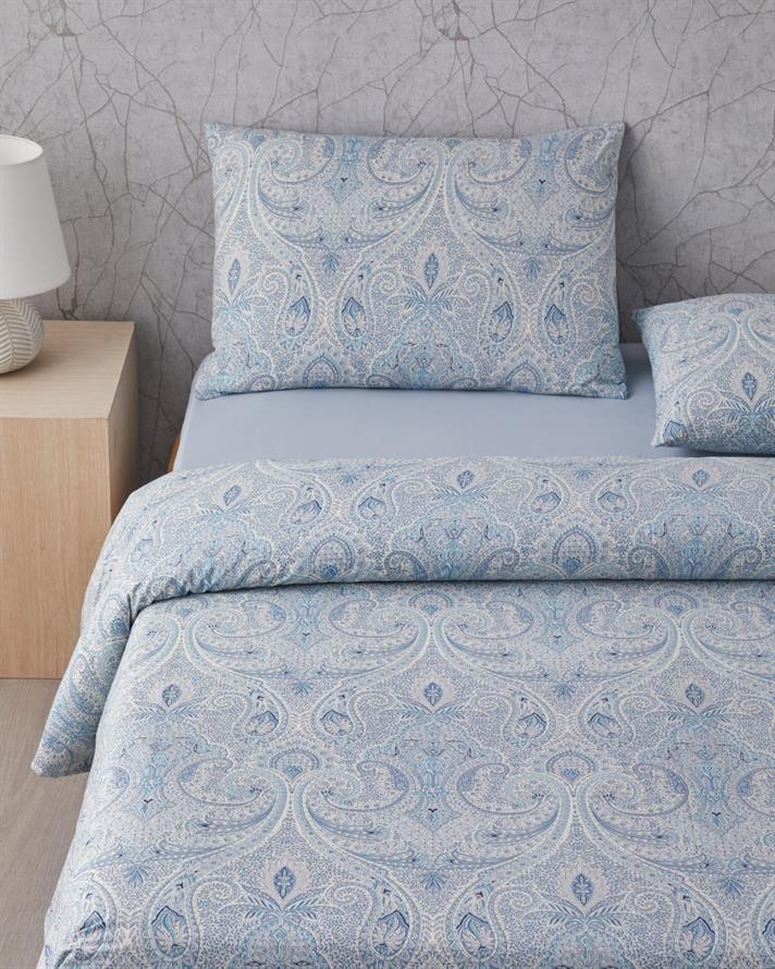 Boho Chic Pamuk Çift Kişilik Nevresim Takımı 200x220 cm Mavi