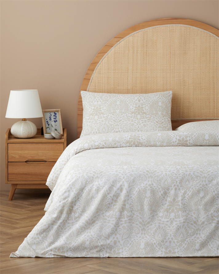 Boho Elegance Kolay Ütülenir Çarşaflı Çift Kişilik Nevresim Takımı 200x220 cm Bej