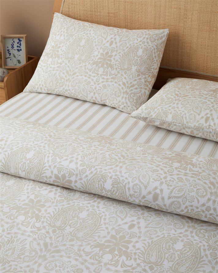 Boho Elegance Kolay Ütülenir Çarşaflı Çift Kişilik Nevresim Takımı 200x220 cm Bej