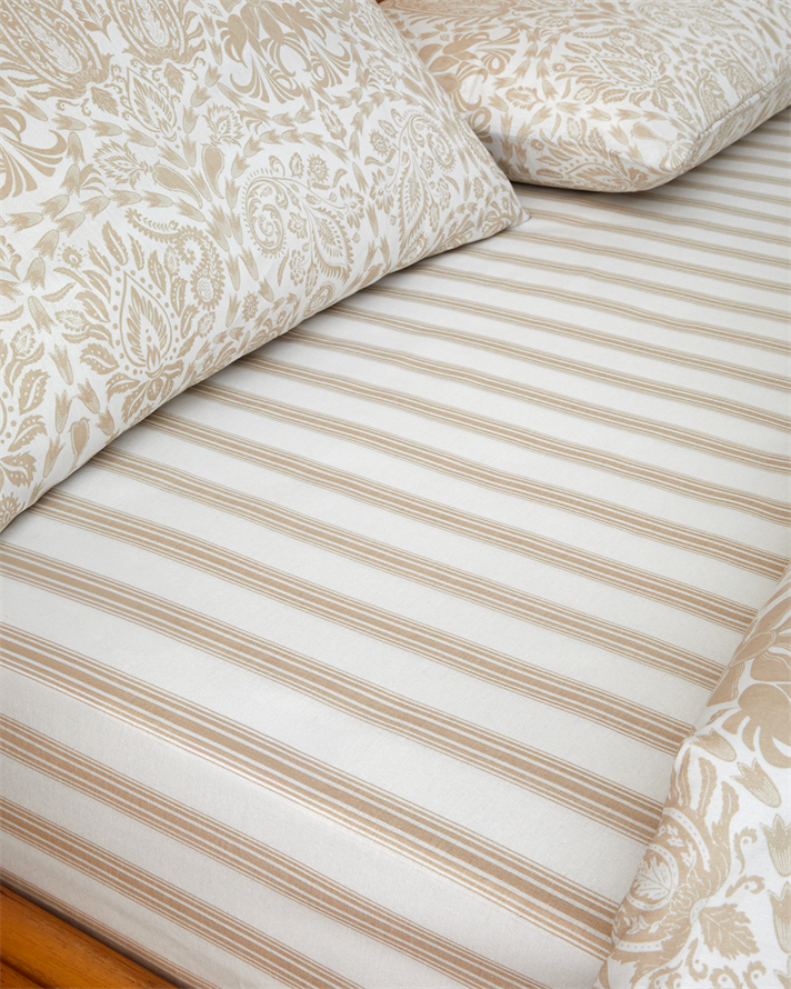 Boho Elegance Kolay Ütülenir Tek Kişilik Çarşaflı Nevresim Takımı 160x220 cm Bej