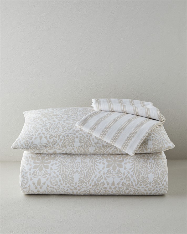 Boho Elegance Kolay Ütülenir Çarşaflı Tek Kişilik Nevresim Takımı 160x220 cm Bej