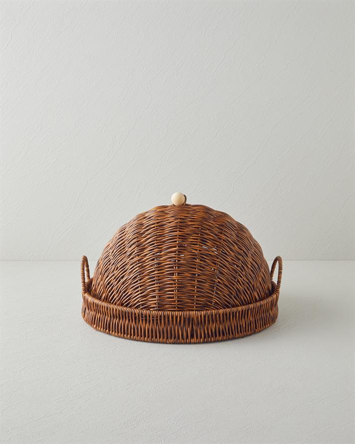 Boho Rattan Sunumluk Kahverengi