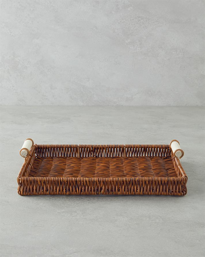 Boho Rattan Tepsi Kahverengi