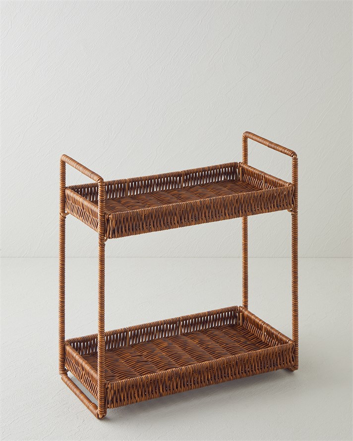 Boho Rattan Katlı Servis 32,5x18x34 cm Kahverengi