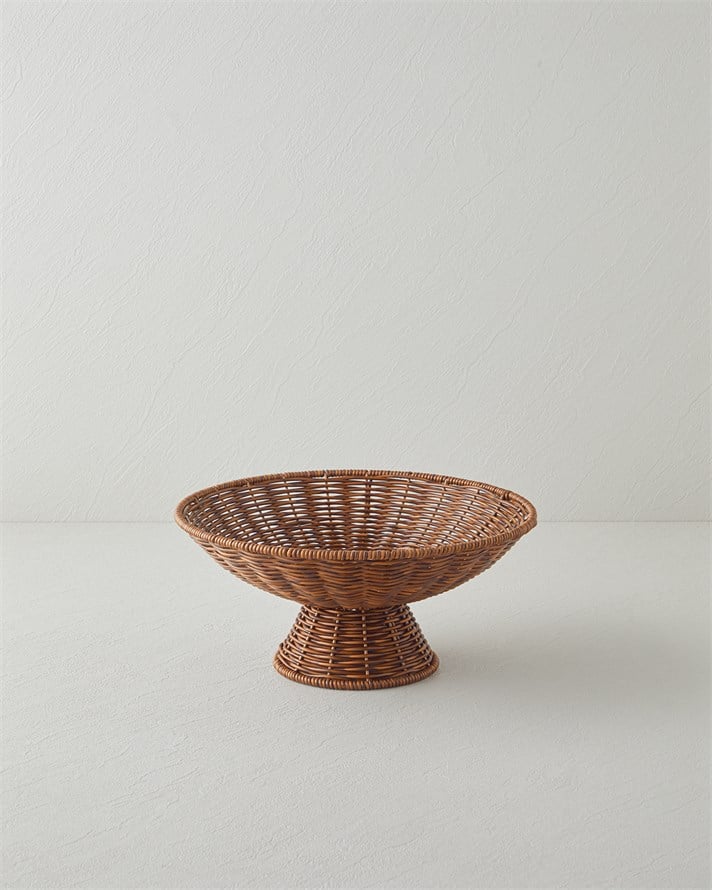 Boho Rattan Sunumluk 29x29x13 cm Kahverengi