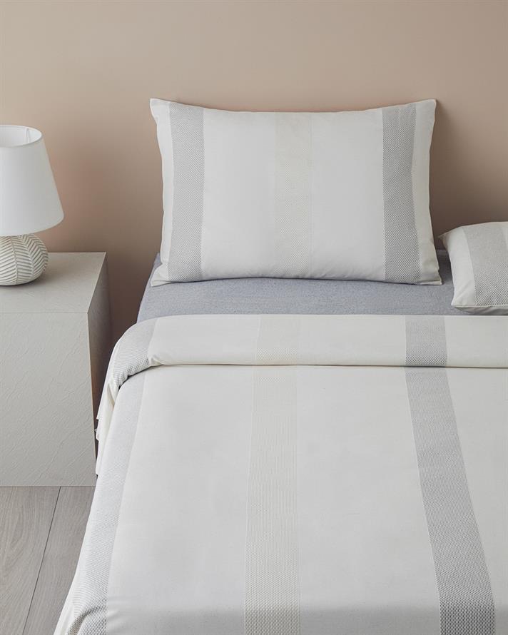 Bold Braid İpliği Boyalı Tek Kişilik Nevresim Takımı 160x220 cm Gri